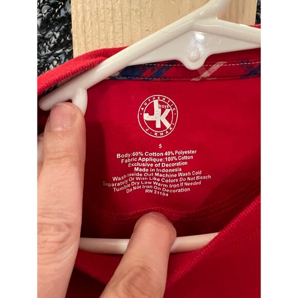 J. Khaki Boys 5 Red Reindeer Christmas Long Sleeve Tee - Picture 3 of 3